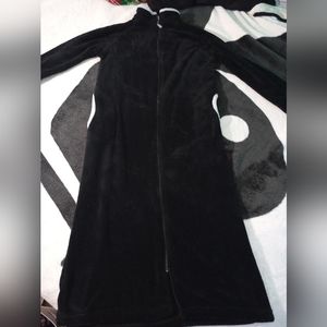 Black with white trim robe